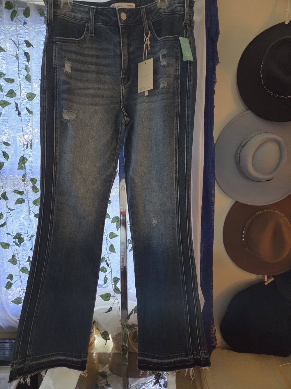 KanCan Dark Wash Bootcut Jeans with Side Stitch Detail